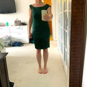 Forest green satin Club Monaco dress